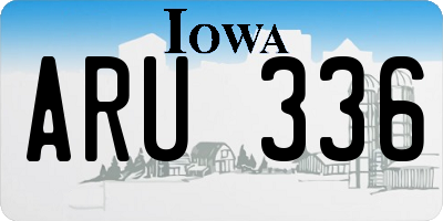 IA license plate ARU336