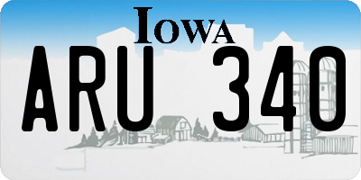 IA license plate ARU340