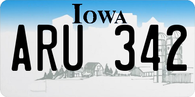 IA license plate ARU342