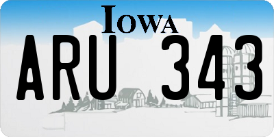 IA license plate ARU343