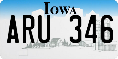 IA license plate ARU346