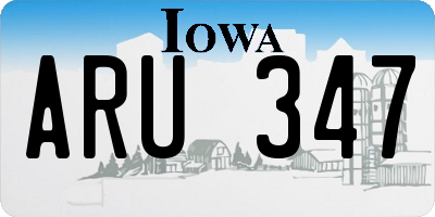 IA license plate ARU347