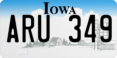 IA license plate ARU349