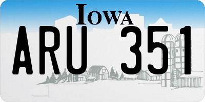 IA license plate ARU351