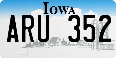 IA license plate ARU352