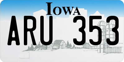 IA license plate ARU353