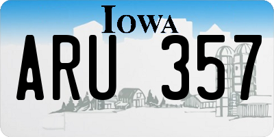 IA license plate ARU357