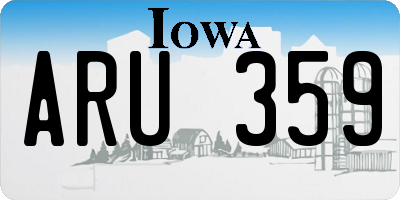 IA license plate ARU359