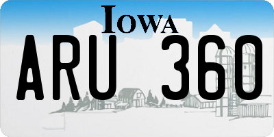 IA license plate ARU360