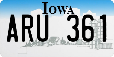 IA license plate ARU361