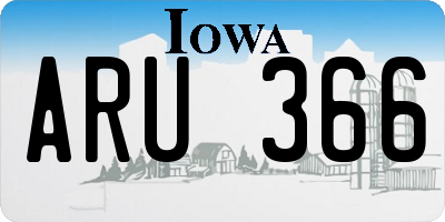 IA license plate ARU366