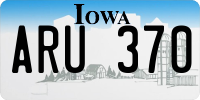 IA license plate ARU370