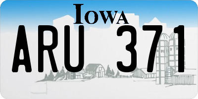 IA license plate ARU371