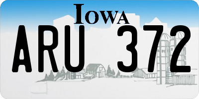 IA license plate ARU372