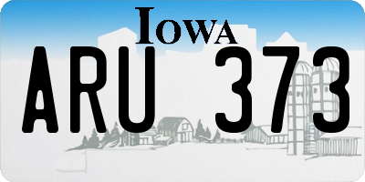 IA license plate ARU373