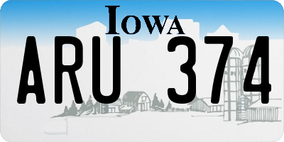 IA license plate ARU374