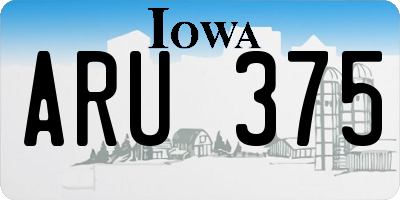 IA license plate ARU375