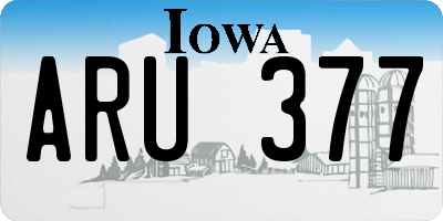 IA license plate ARU377