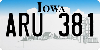 IA license plate ARU381