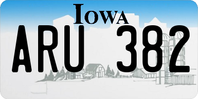 IA license plate ARU382