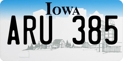 IA license plate ARU385