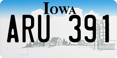 IA license plate ARU391