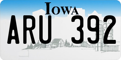 IA license plate ARU392