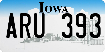 IA license plate ARU393