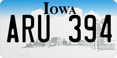 IA license plate ARU394