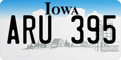 IA license plate ARU395
