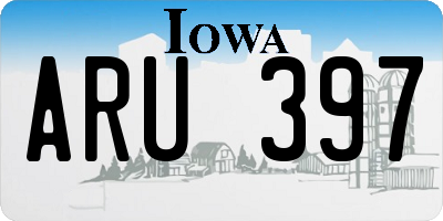 IA license plate ARU397