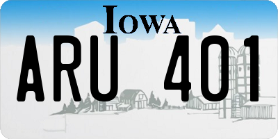 IA license plate ARU401