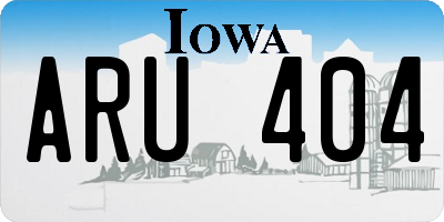 IA license plate ARU404