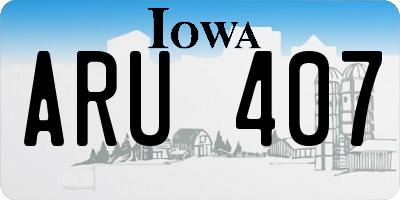 IA license plate ARU407