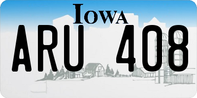 IA license plate ARU408