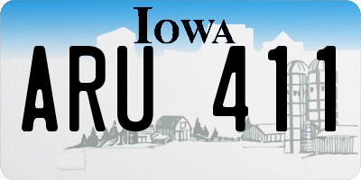 IA license plate ARU411