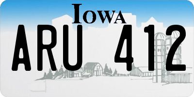 IA license plate ARU412