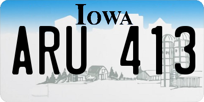 IA license plate ARU413