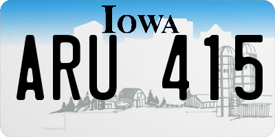 IA license plate ARU415