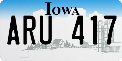 IA license plate ARU417