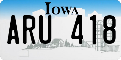 IA license plate ARU418