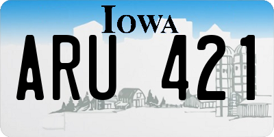 IA license plate ARU421