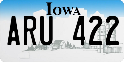 IA license plate ARU422
