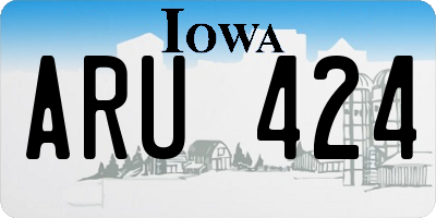 IA license plate ARU424