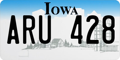 IA license plate ARU428