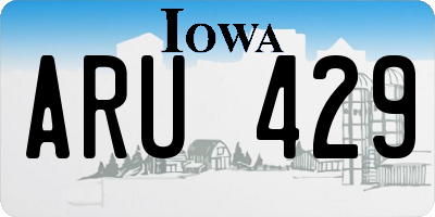 IA license plate ARU429