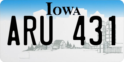 IA license plate ARU431