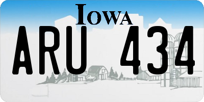 IA license plate ARU434