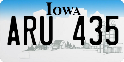 IA license plate ARU435