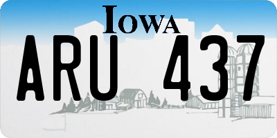 IA license plate ARU437